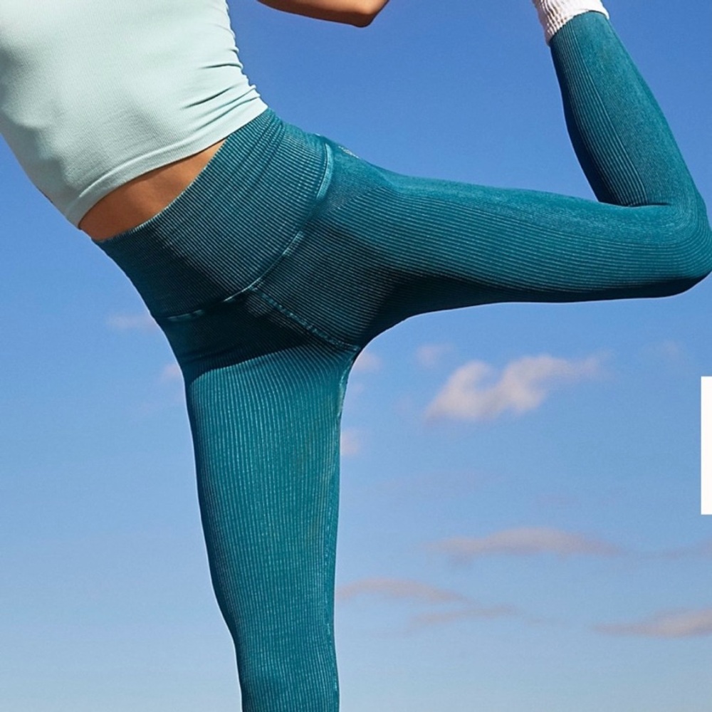 FP Movement Happiness Runs by Free People Teal Leggings